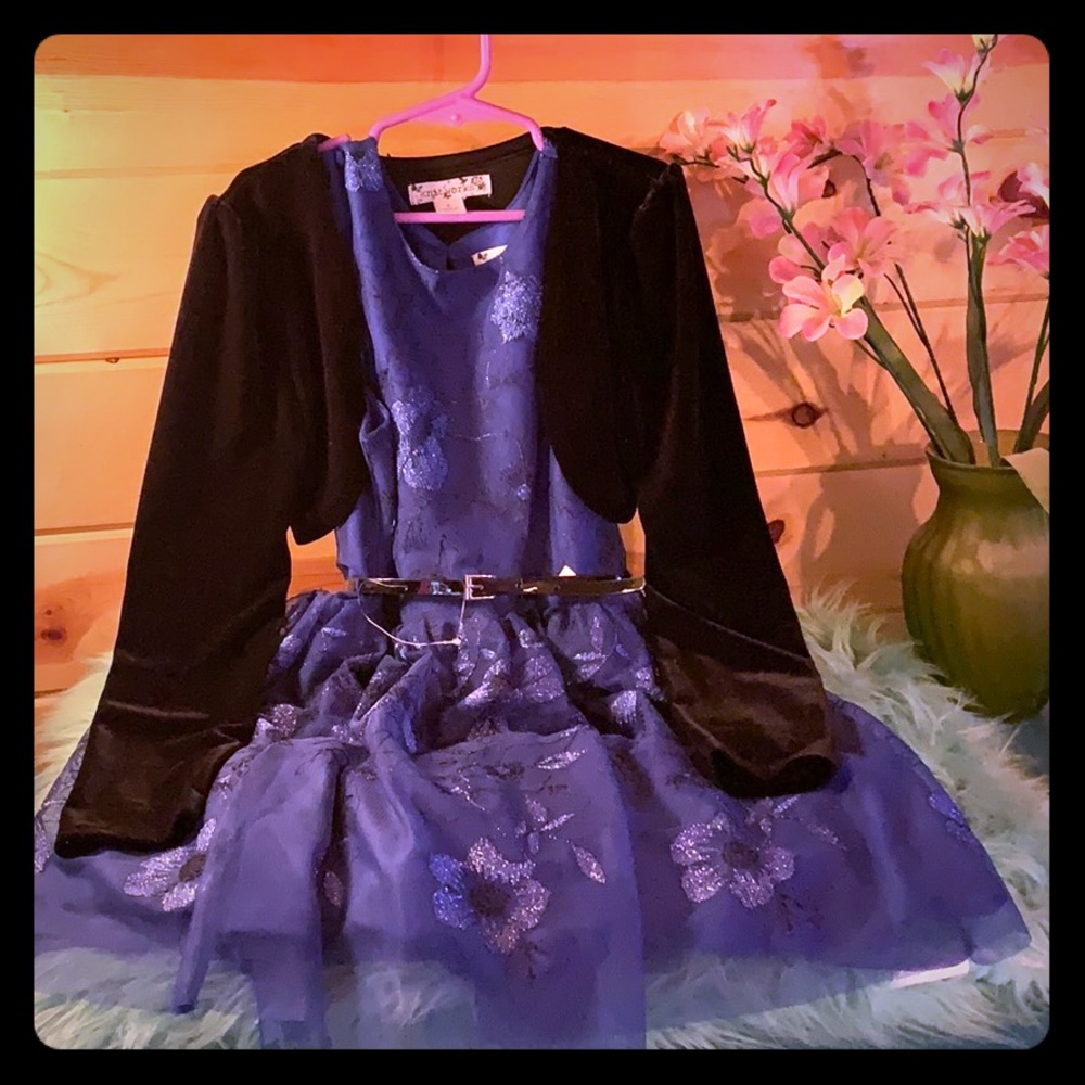 Girls formal dress with cardigan